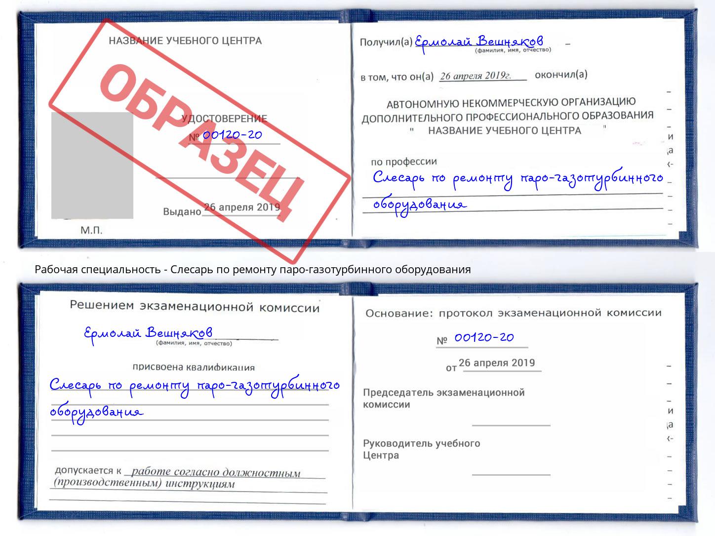 Слесарь по ремонту паро-газотурбинного оборудования Кизляр
