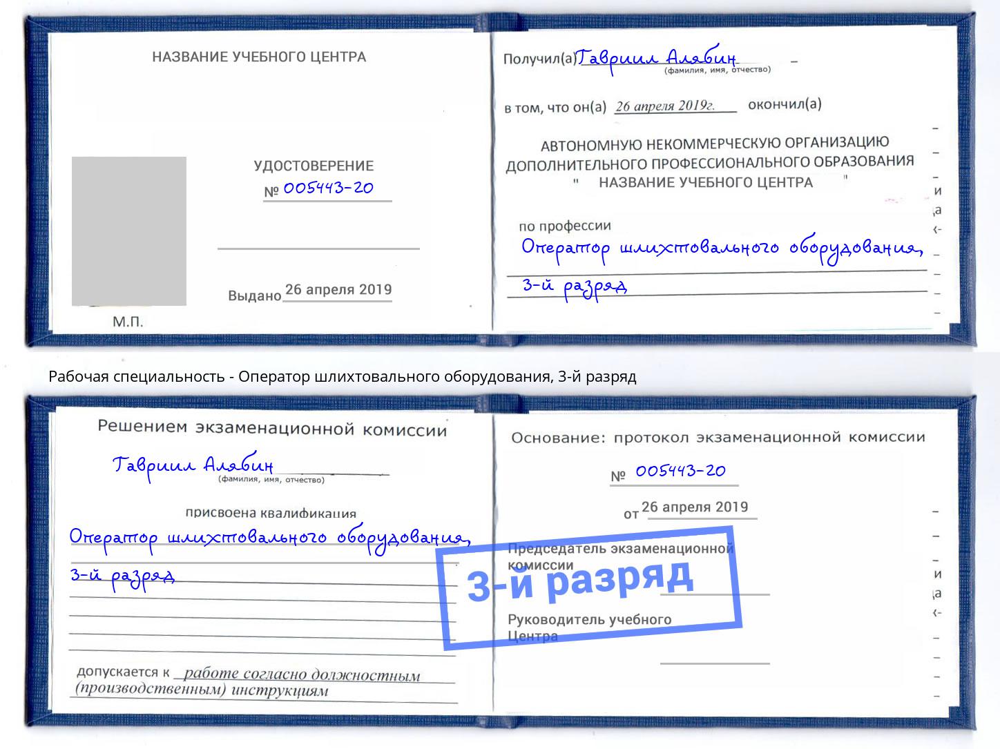 корочка 3-й разряд Оператор шлихтовального оборудования Кизляр